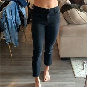 MOTHER denim cropped flare black jeans | size 27